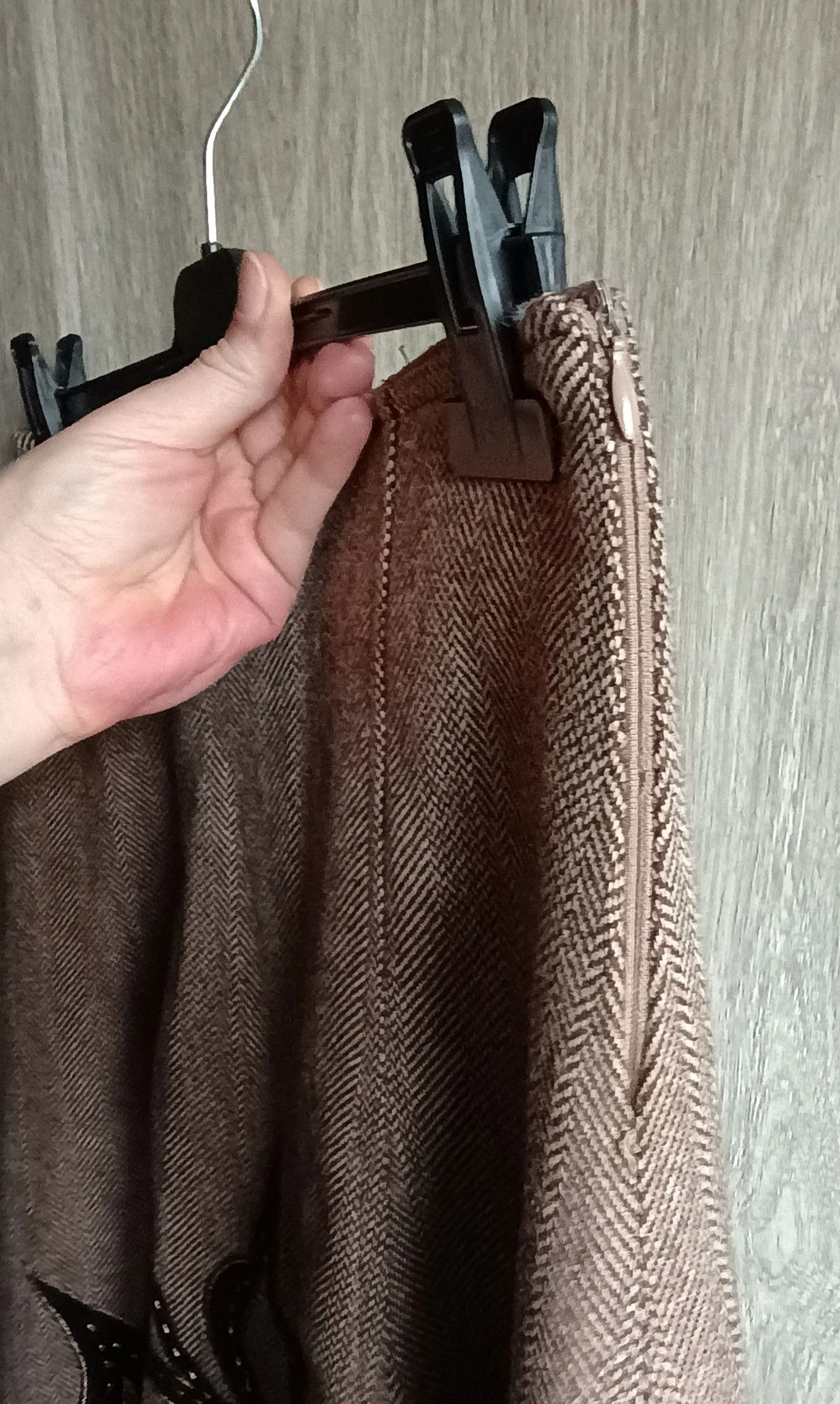 Artista. Falda Boho de tweed con encaje y apliques. Talla S/talla pequeña M – photo 6